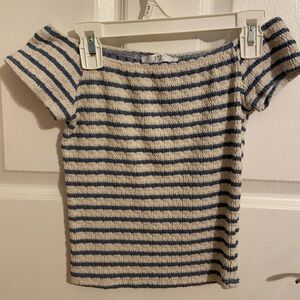 Gaze Blue and Cream Striped Tee